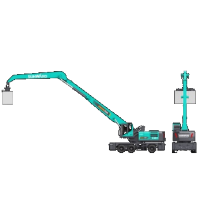 作业幅度达18米，ca888亚洲城智能首台轮式抓料机成功下线