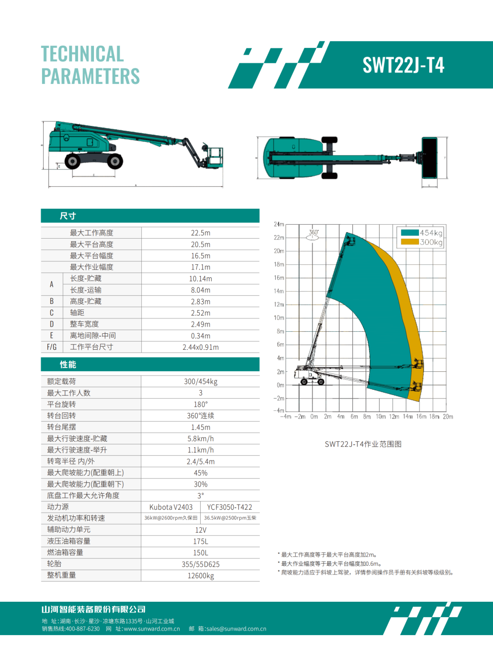 SWT22J-T4 柴动直臂式高空作业平台